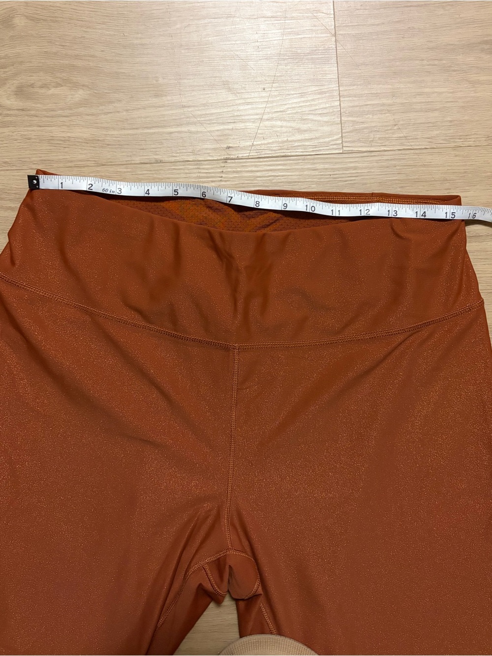 CALIA by Carrie Underwood Metallic Rust Orange 7/8 Leggings - Picture 7 of 8